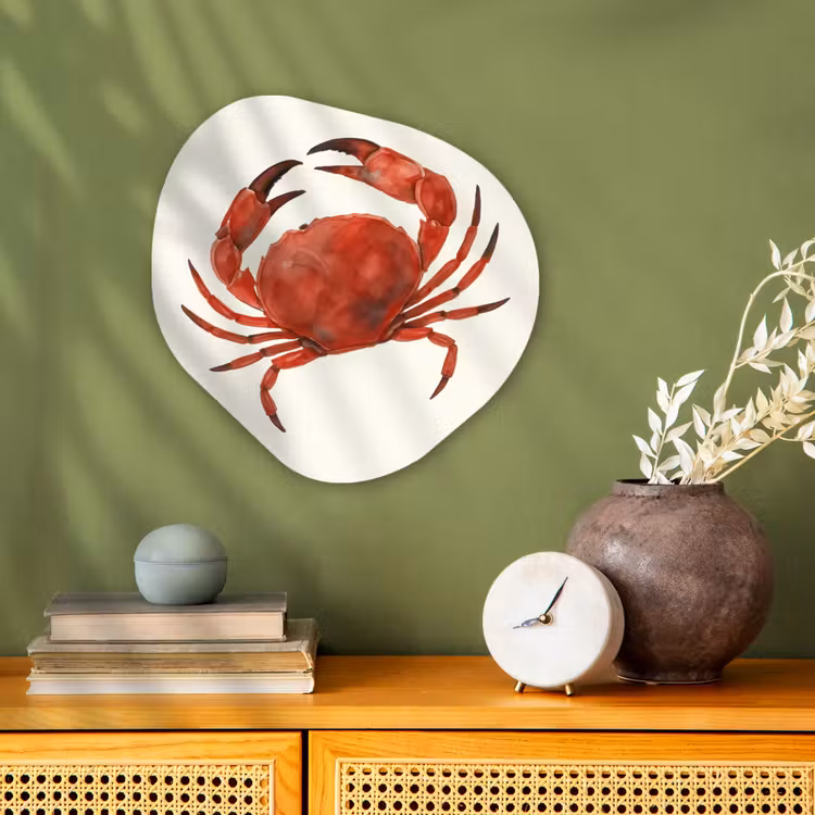 Organisch schilderij - Forex - Krab - Felrood - Poten — 2