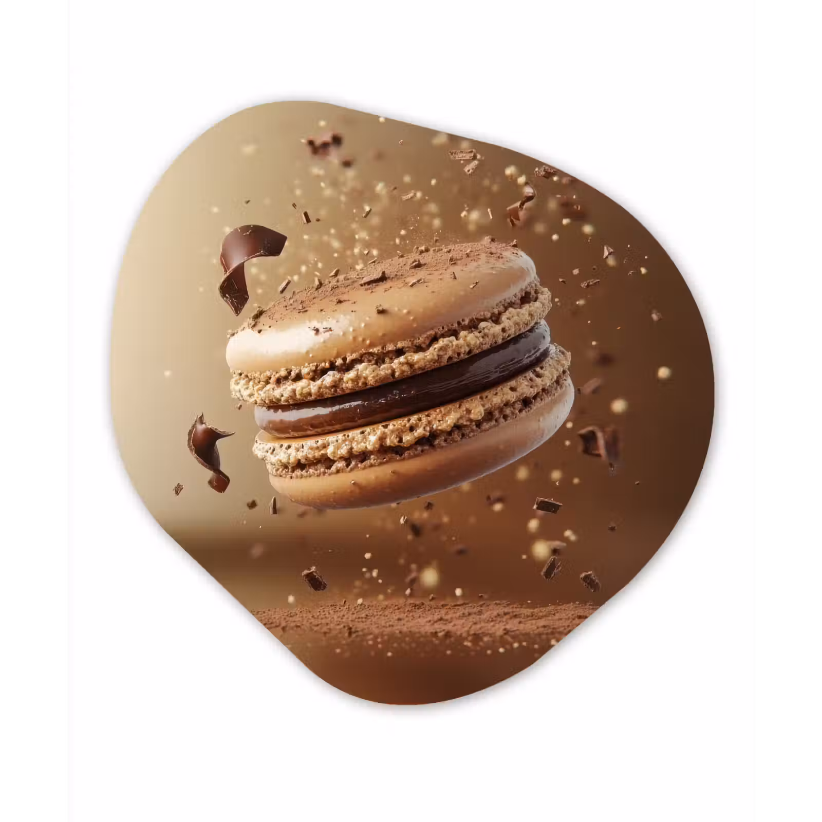 Organisch schilderij - Glas - Chocolade - Macarons - Eten - Snoep — 1