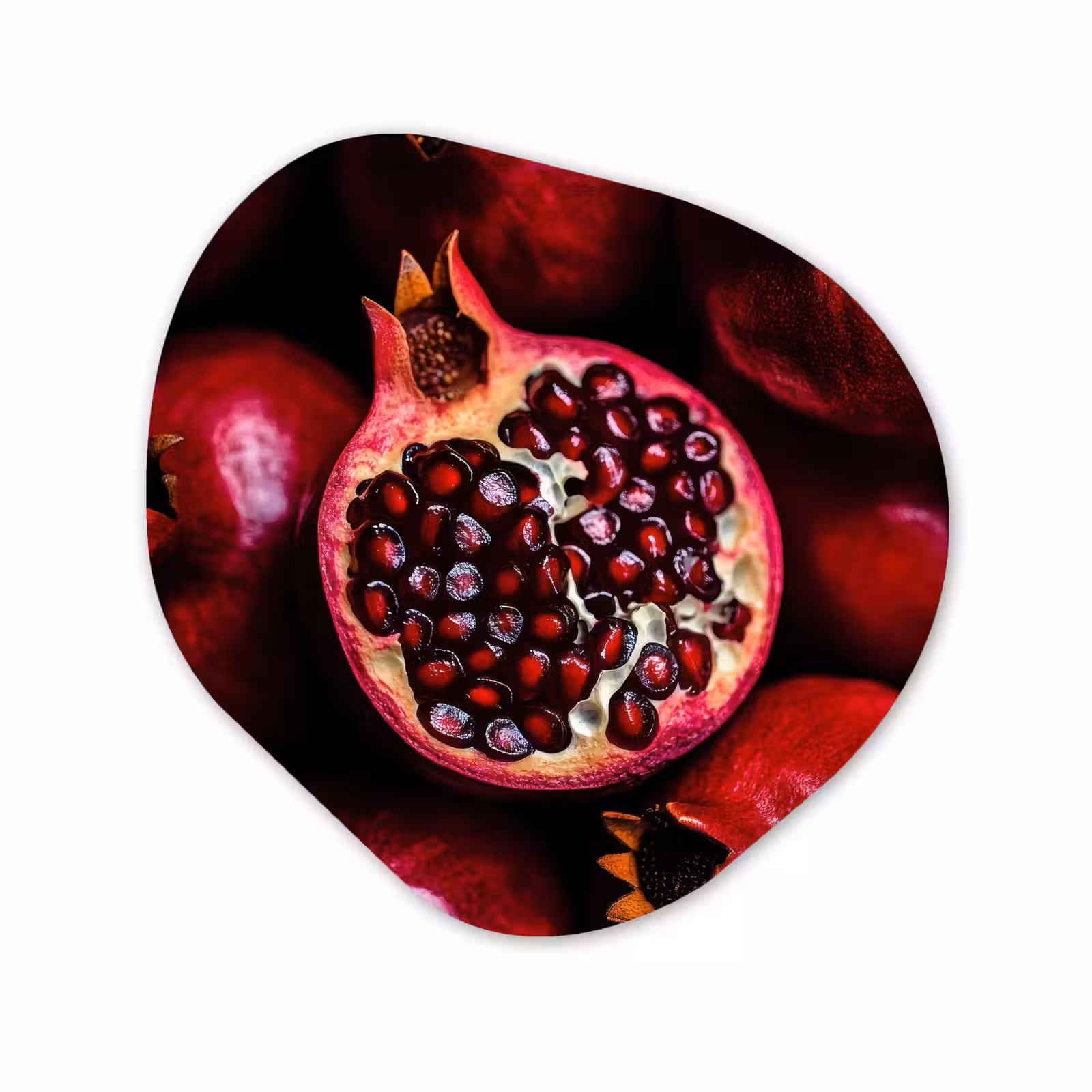 Organisch schilderij - Glas - Granaatappel - Rood - Fruit — 1