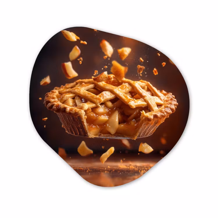 Organisch schilderij - Glas - Appel - Taart - Warm - Eten — 1