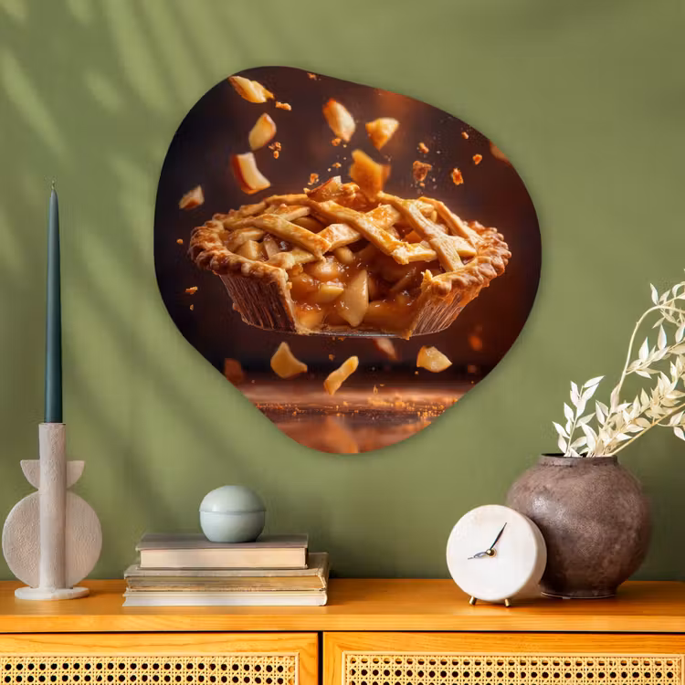 Organisch schilderij - Glas - Appel - Taart - Warm - Eten — 2