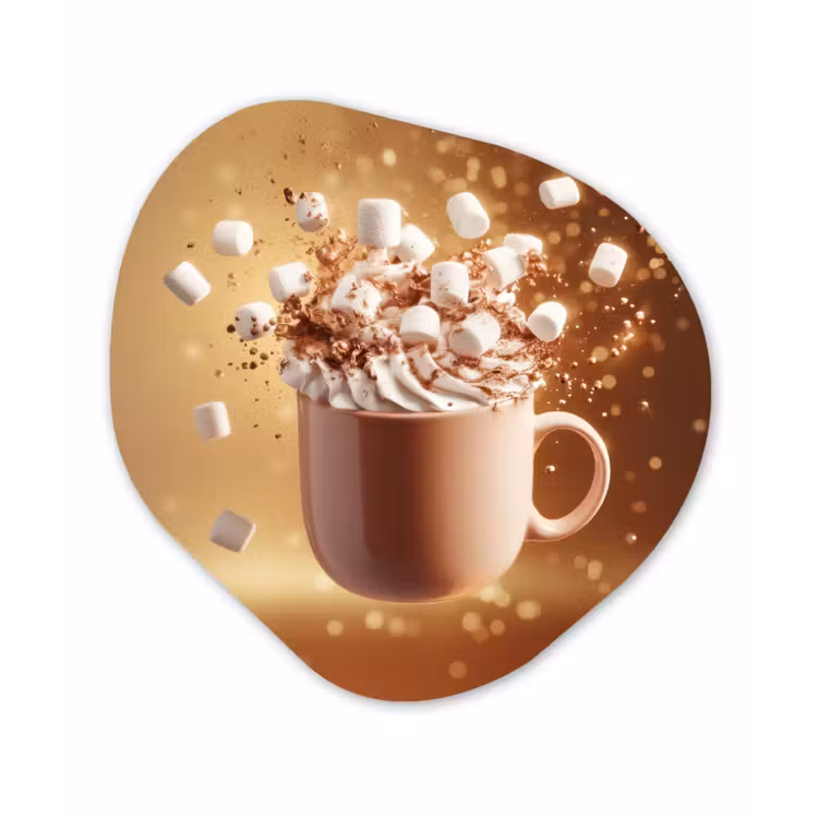 Organisch schilderij - Glas - Chocomelk - Drinken - Warm - Bruin — 1