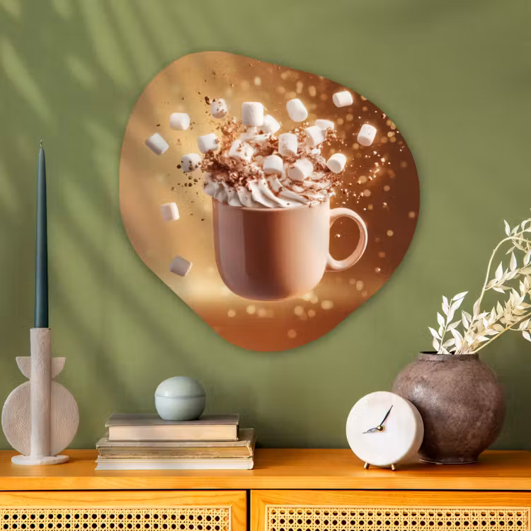 Organisch schilderij - Glas - Chocomelk - Drinken - Warm - Bruin — 2