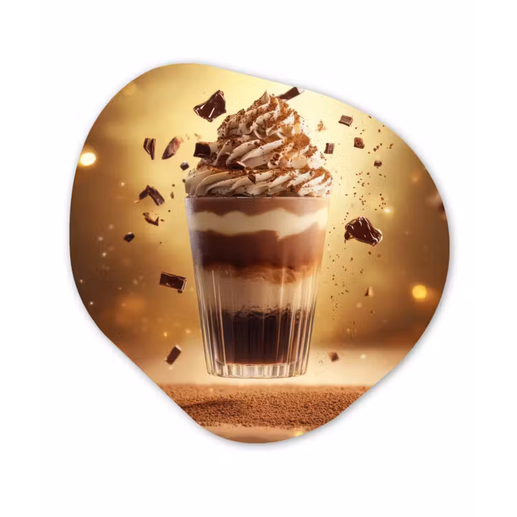 Organisch schilderij - Glas - Dessert - Chocolade - Zoet - Eten — 1