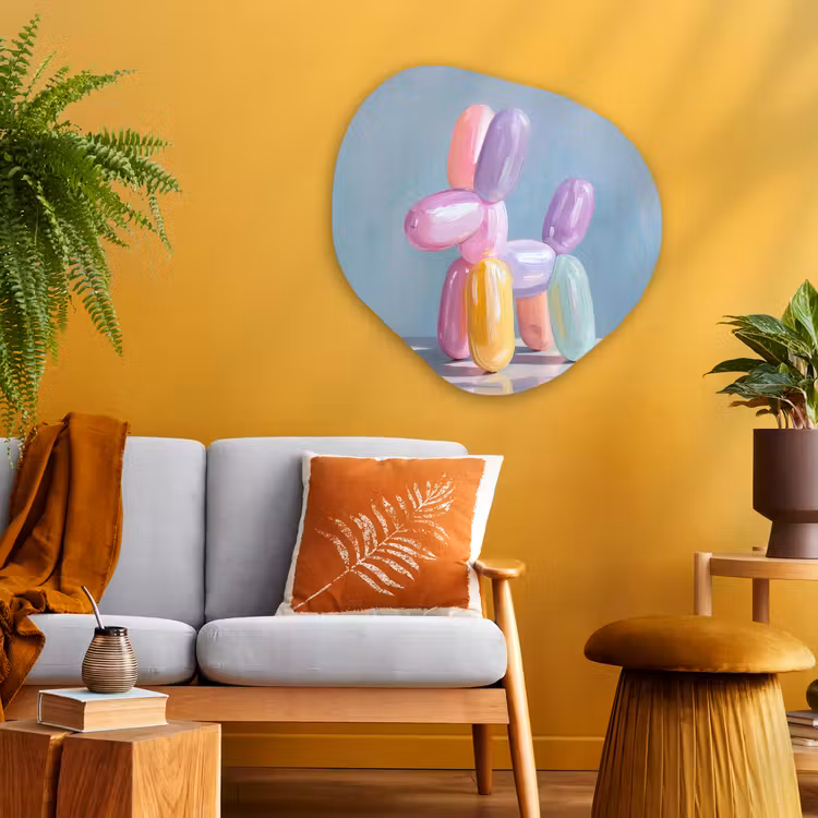 Organisch schilderij - Glas - Dier - Ballon - Pasteltinten - Glanzend — 3