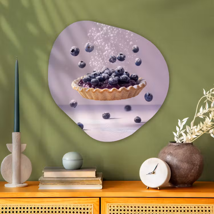 Organisch schilderij - Glas - Eten - Taart - Bessen - Blauw — 2