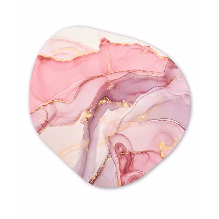 Organisch schilderij - Forex - Goud - Marmer - Roze — 1