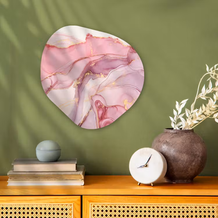 Organisch schilderij - Forex - Goud - Marmer - Roze — 2