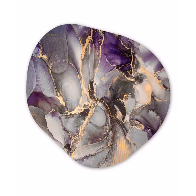 Organisch schilderij - Forex - Goud - Paars - Marmer — 1