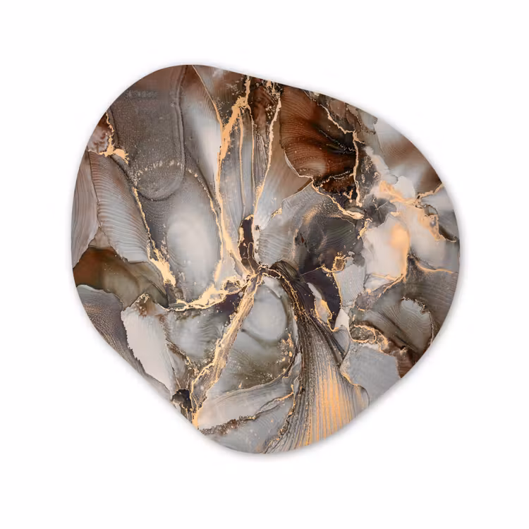 Organisch schilderij - Forex - Grijs - Goud - Marmer - Marmerlook — 1