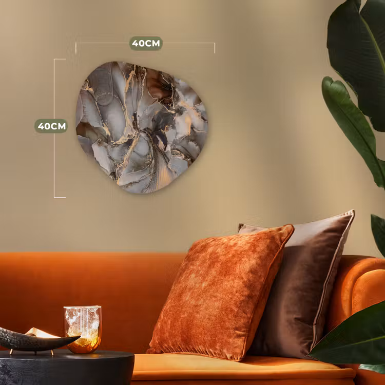 Organisch schilderij - Forex - Grijs - Goud - Marmer - Marmerlook — 4