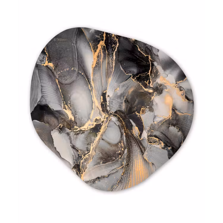 Organisch schilderij - Forex - Grijs - Luxe - Goud - Marmer — 1