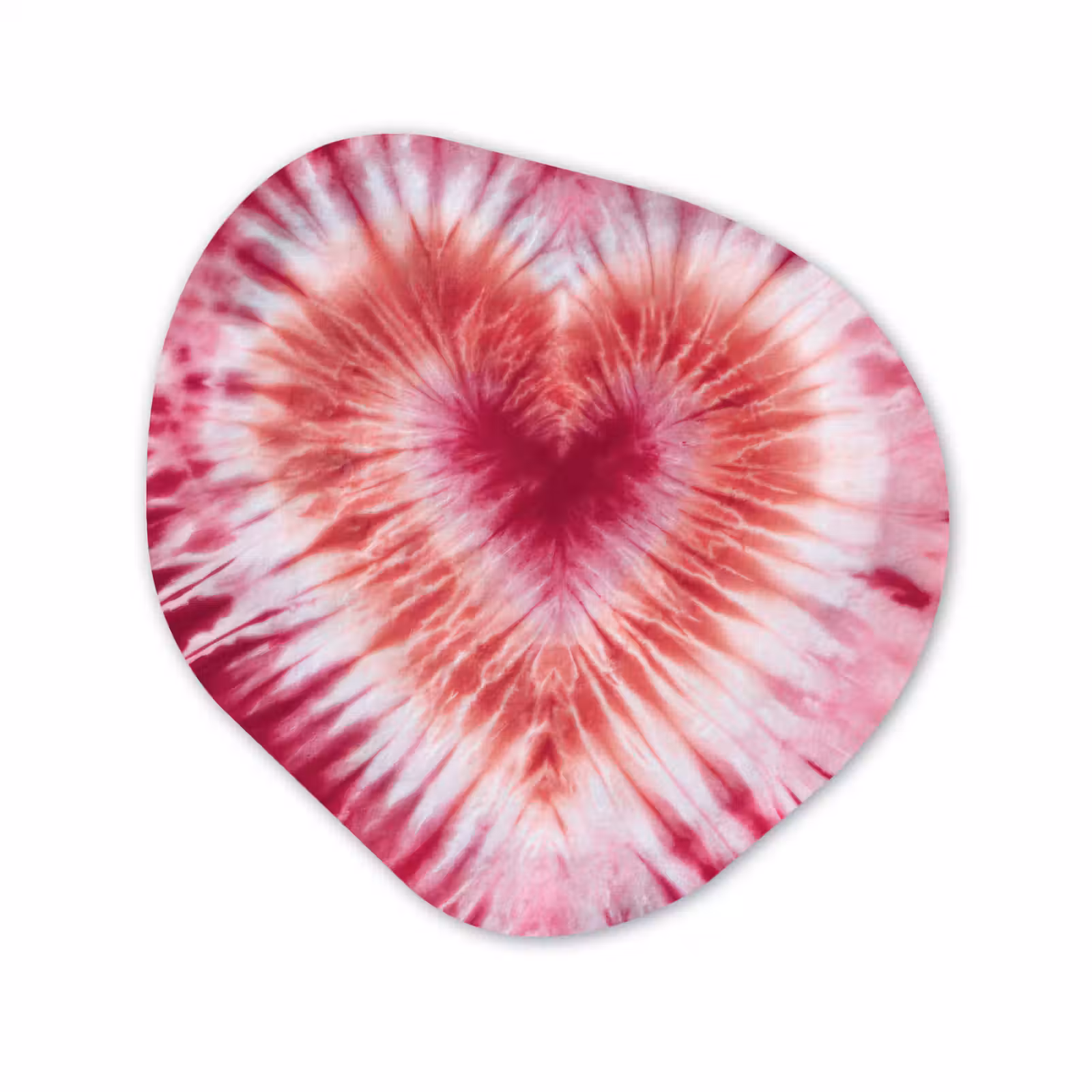 Organisch schilderij - Forex - Hartvorm - Roze - Tie dye — 1