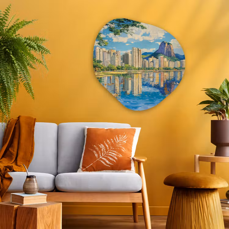 Organisch schilderij - Glas - Berg - Skyline - Strand - Water — 3