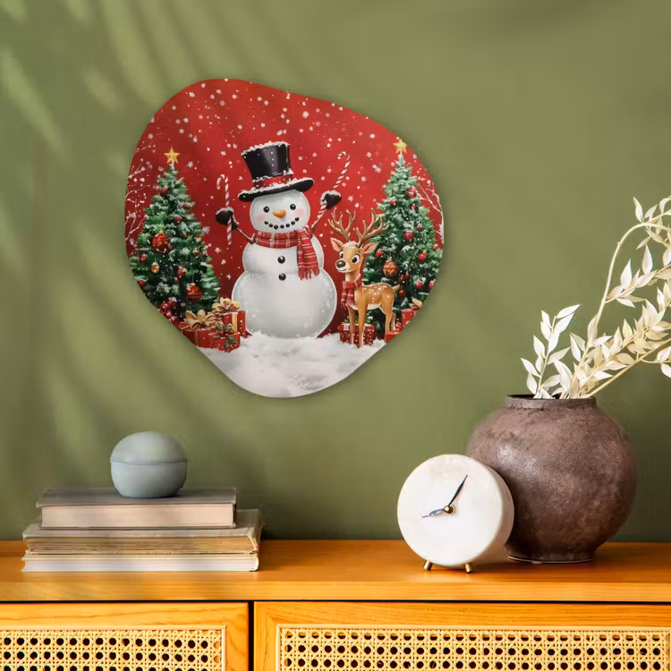 Organisch schilderij - Forex - Feestvreugde - Winterbos - Kleurrijk — 2