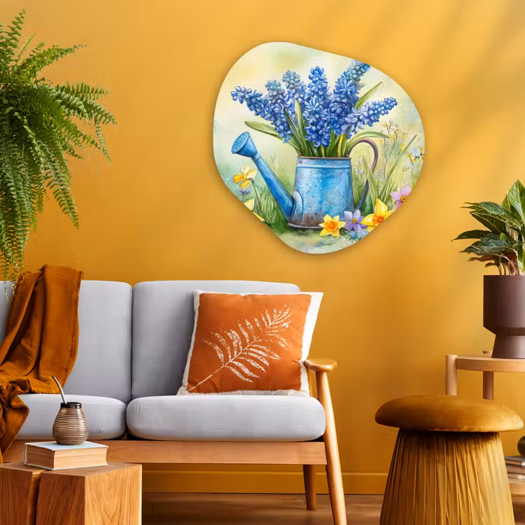 Organisch schilderij - Glas - Gieter - Lavendel - Bloesems — 3