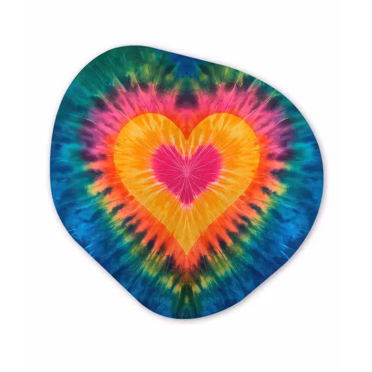 Organisch schilderij - Forex - Hart - Tie Dye - Kleurrijk — 1