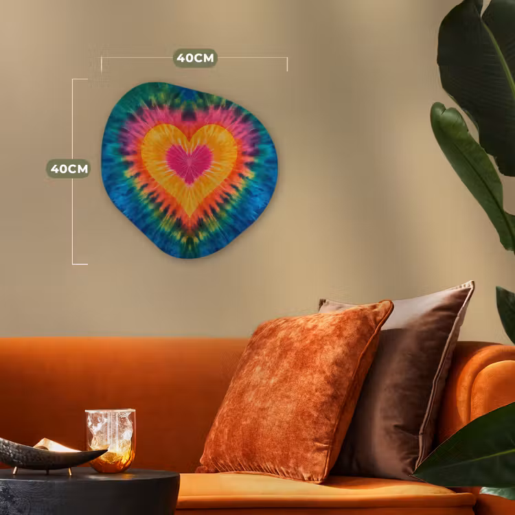 Organisch schilderij - Forex - Hart - Tie Dye - Kleurrijk — 4