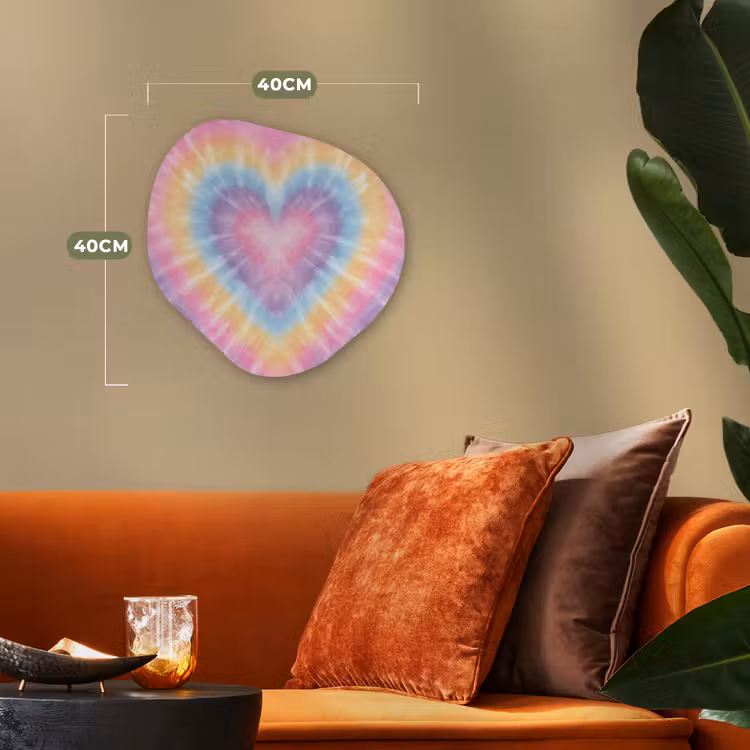 Organisch schilderij - Forex - Hartvorm - Pastelkleuren - Tie Dye — 4