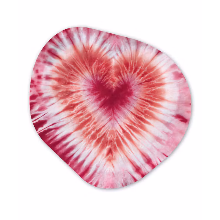 Organisch schilderij - Forex - Hartvorm - Roze - Tie dye — 1