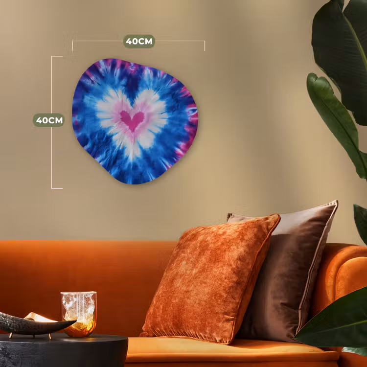 Organisch schilderij - Forex - Hartvormig - Tie dye - Paars — 4