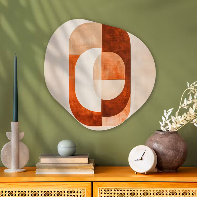 Organisch schilderij - Glas - Illustratie - Abstract - Vormen - Rood — 2