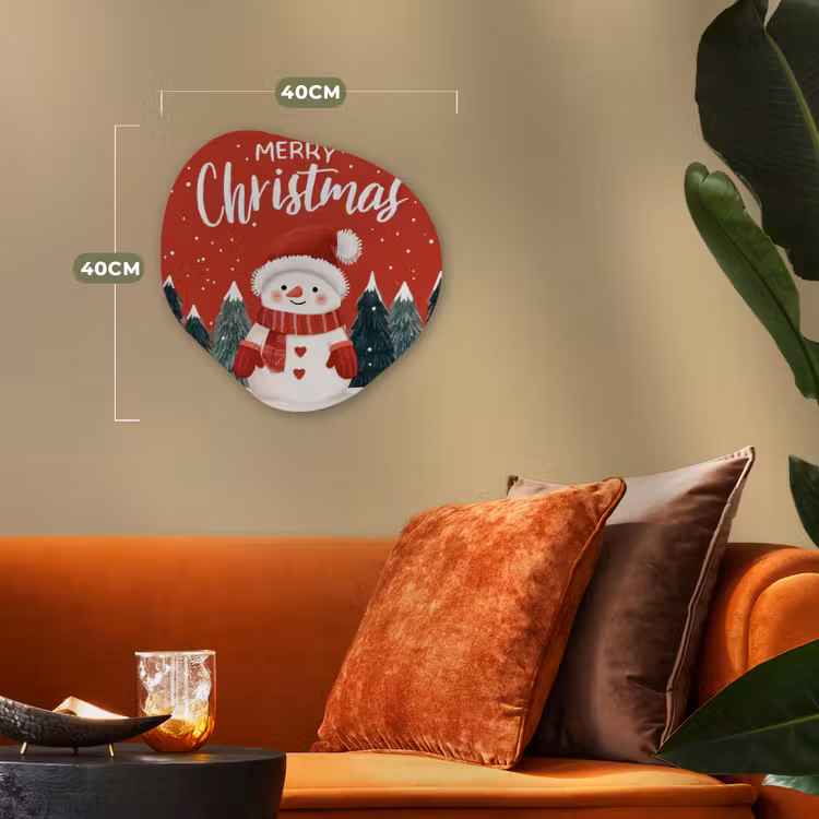 Organisch schilderij - Forex - Kerstgroet - Sneeuw - Rood — 4