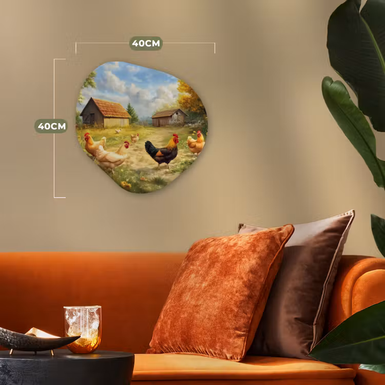 Organisch schilderij - Forex - Kippen - Landelijke rust - Natuur — 4