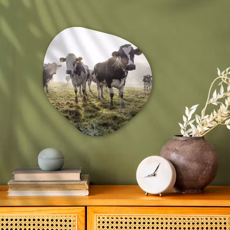 Organisch schilderij - Forex - Koeien - Licht - Gras - Dieren — 2