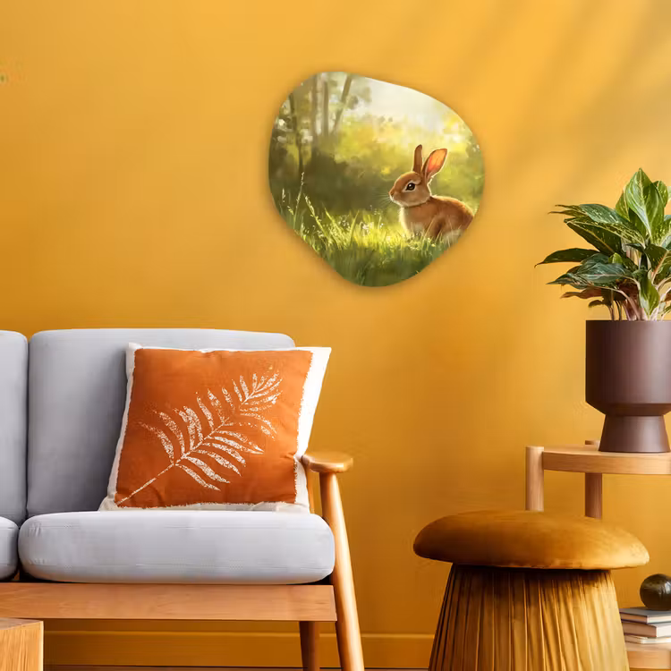 Organisch schilderij - Forex - Konijn - Zonlicht - Bos — 3