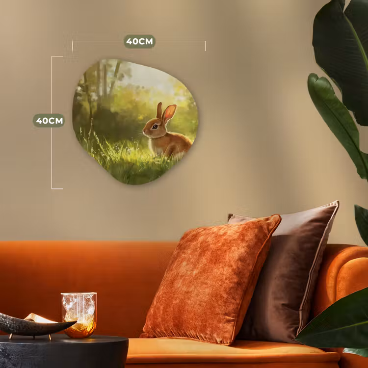 Organisch schilderij - Forex - Konijn - Zonlicht - Bos — 4