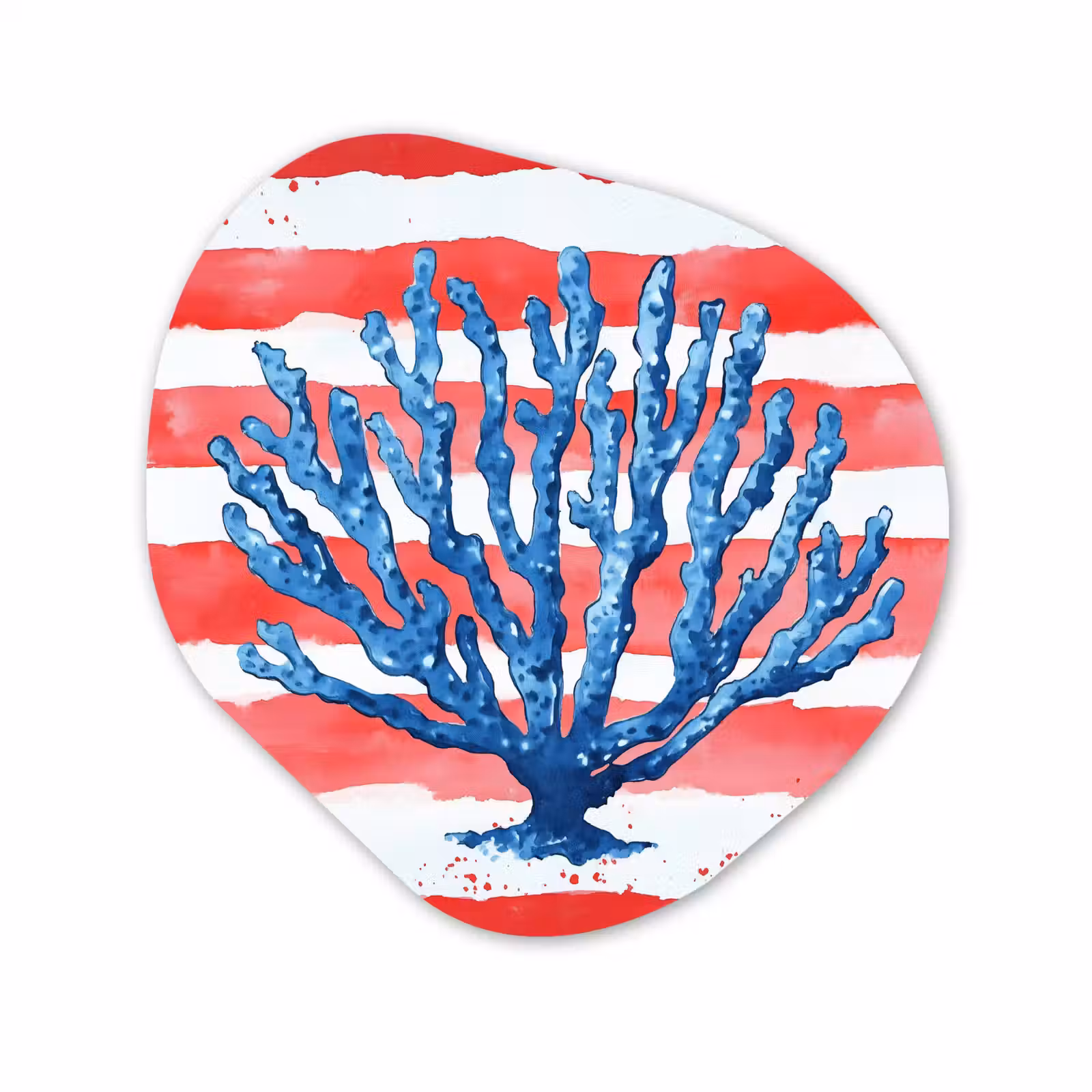 Organisch schilderij - Forex - Koraal - Verfstructuur - Rood - Blauw — 1