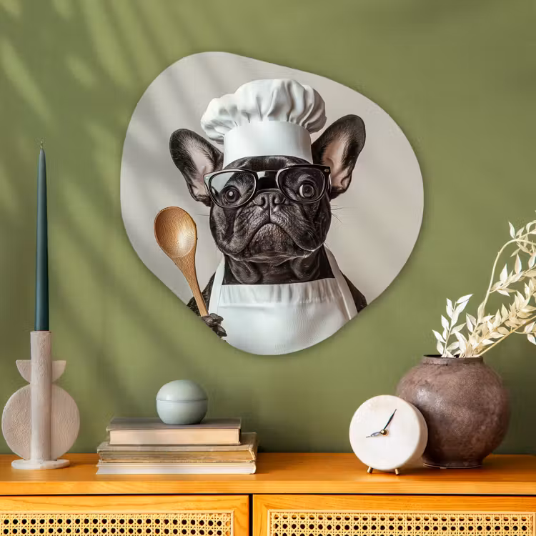 Organisch schilderij - Glas - Bril - Hond - Kok — 2