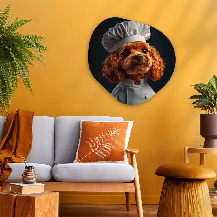 Organisch schilderij - Glas - Bruin - Kok - Hondje — 3