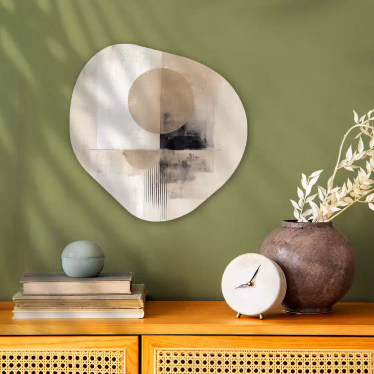 Organisch schilderij - Forex - Cirkel - Compositie - Diepte - Beige — 2