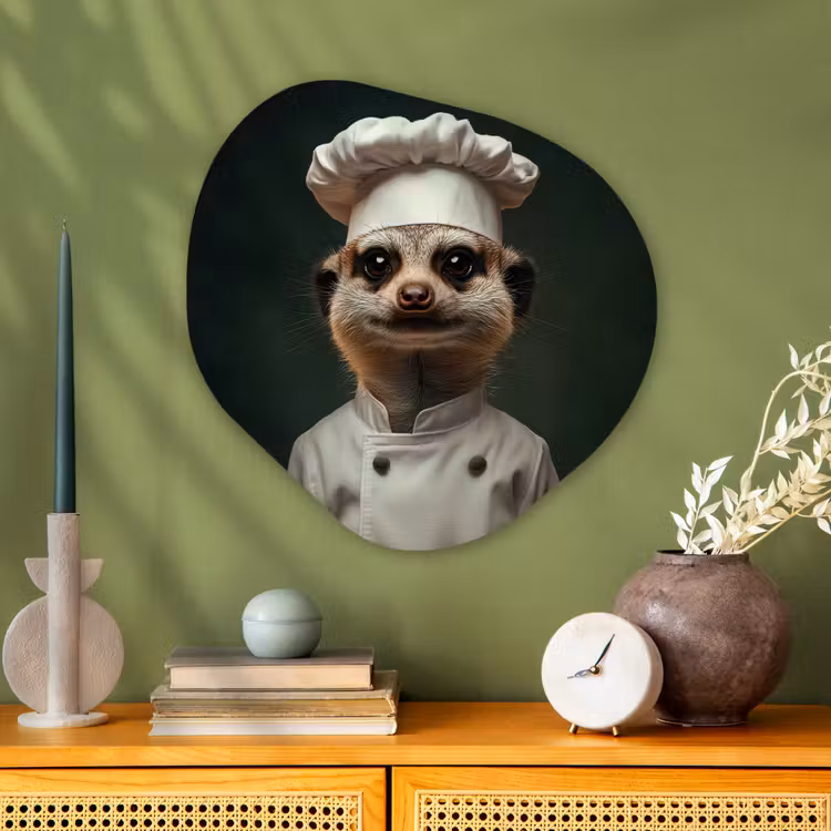 Organisch schilderij - Glas - Dier - Kok - Stokstaartje — 2