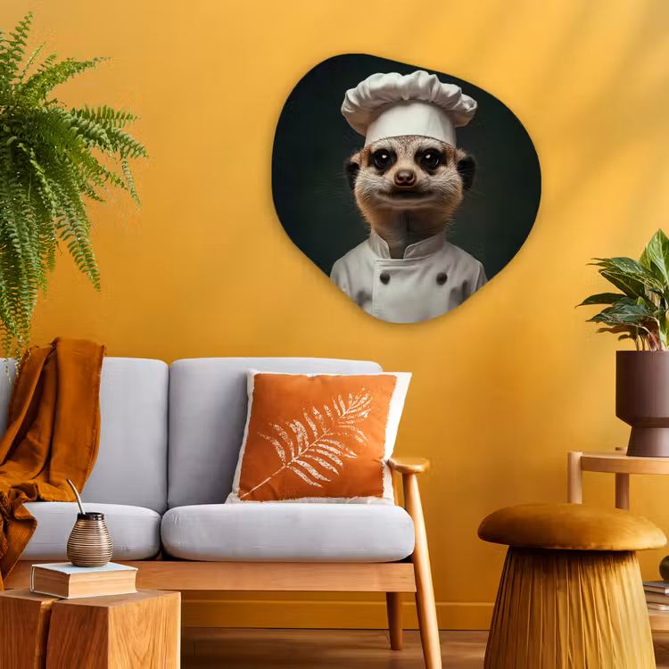 Organisch schilderij - Glas - Dier - Kok - Stokstaartje — 3