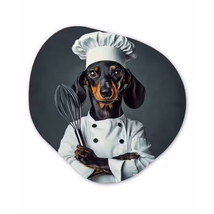 Organisch schilderij - Glas - Hond - Garde - Kok — 1