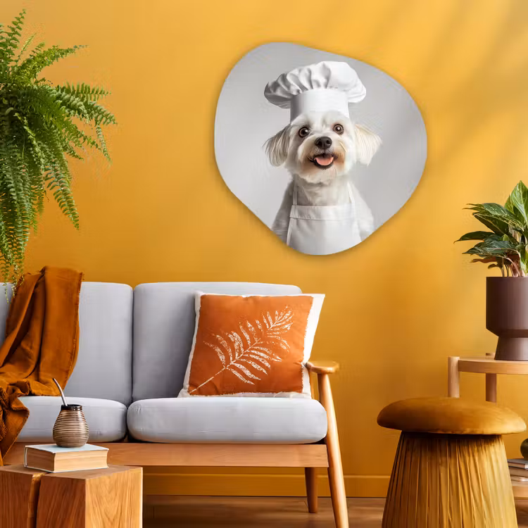 Organisch schilderij - Glas - Hond - Wit - Kok — 3