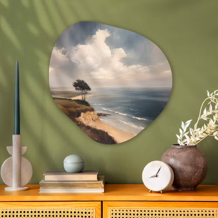 Organisch schilderij - Glas - Klif - Zee - Boom — 2