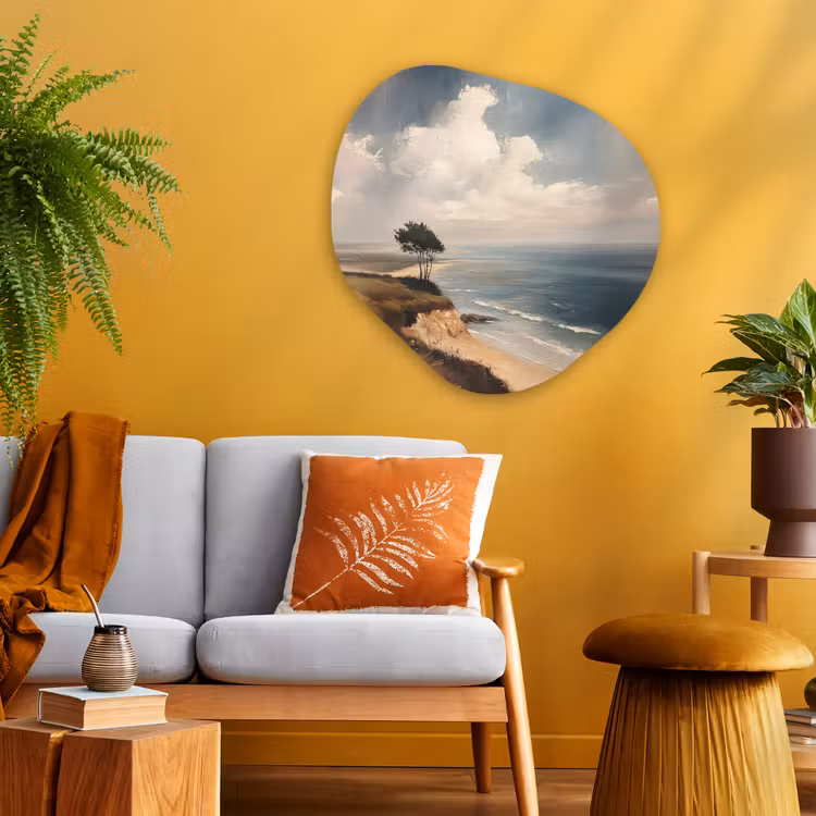 Organisch schilderij - Glas - Klif - Zee - Boom — 3