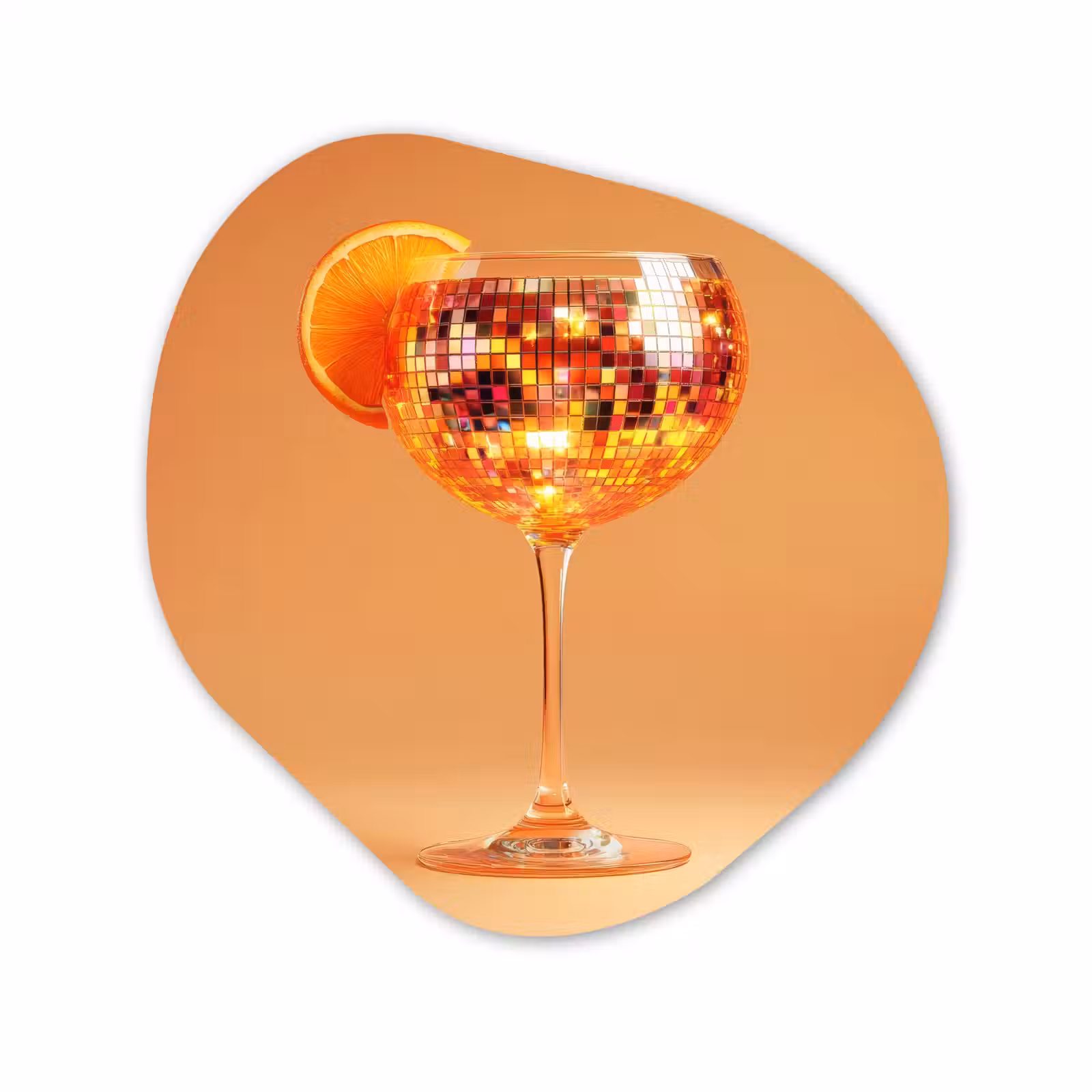 Organisch schilderij - Glas - Drank - Oranje - Glitter - Disco — 1