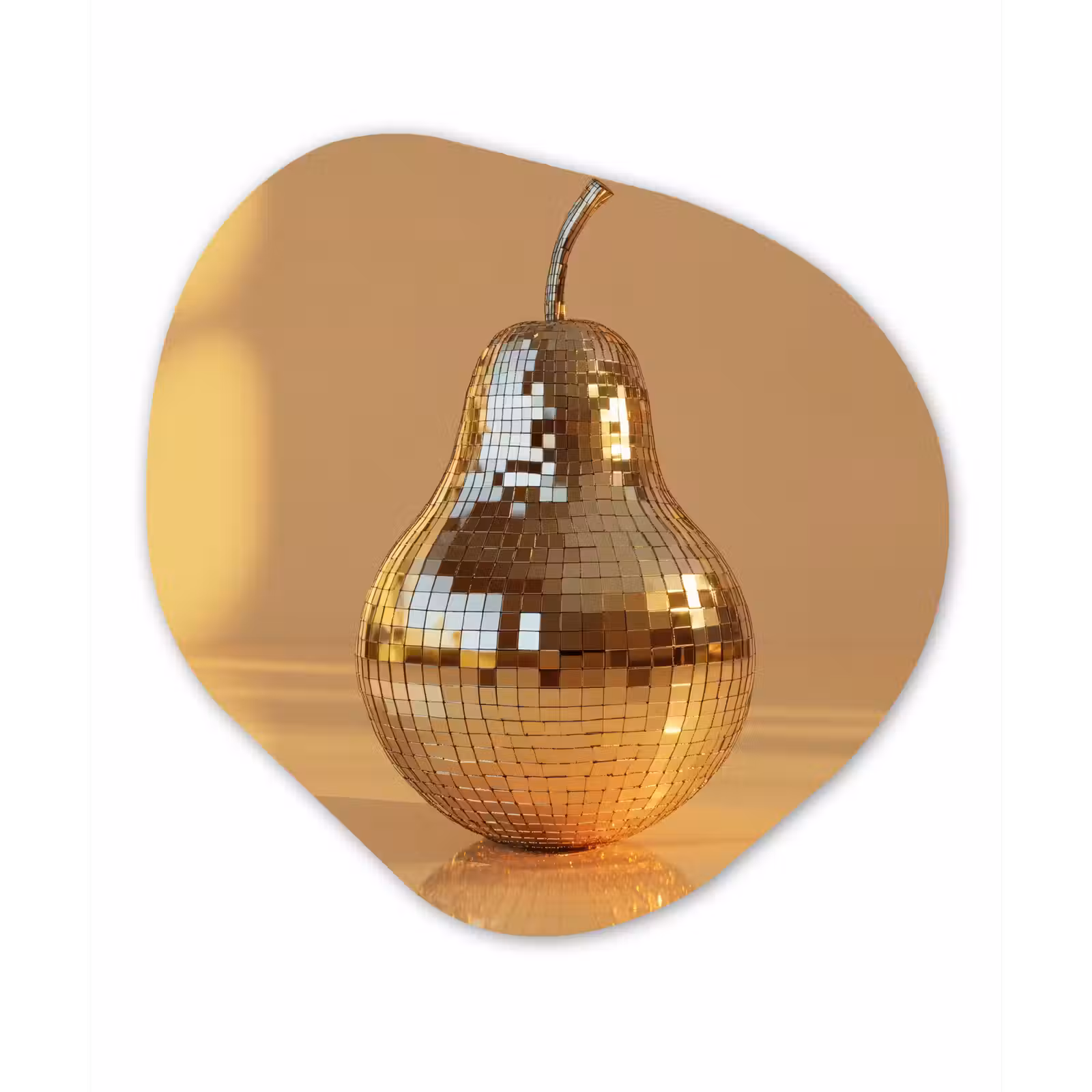 Organisch schilderij - Glas - Goud - Disco - Glitter - Peer — 1