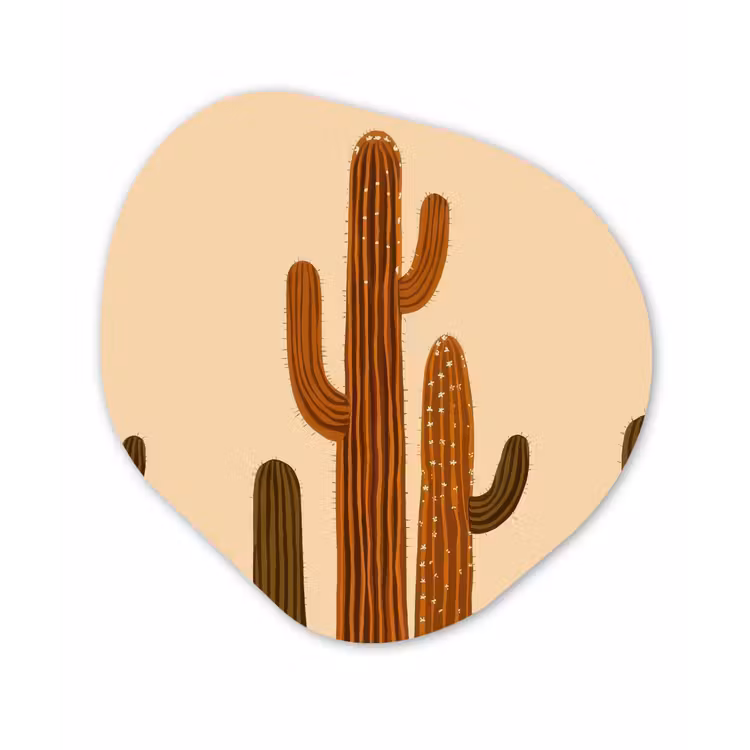 Organisch schilderij - Forex - Cactus - Woestijn - Zand - Bruin — 1