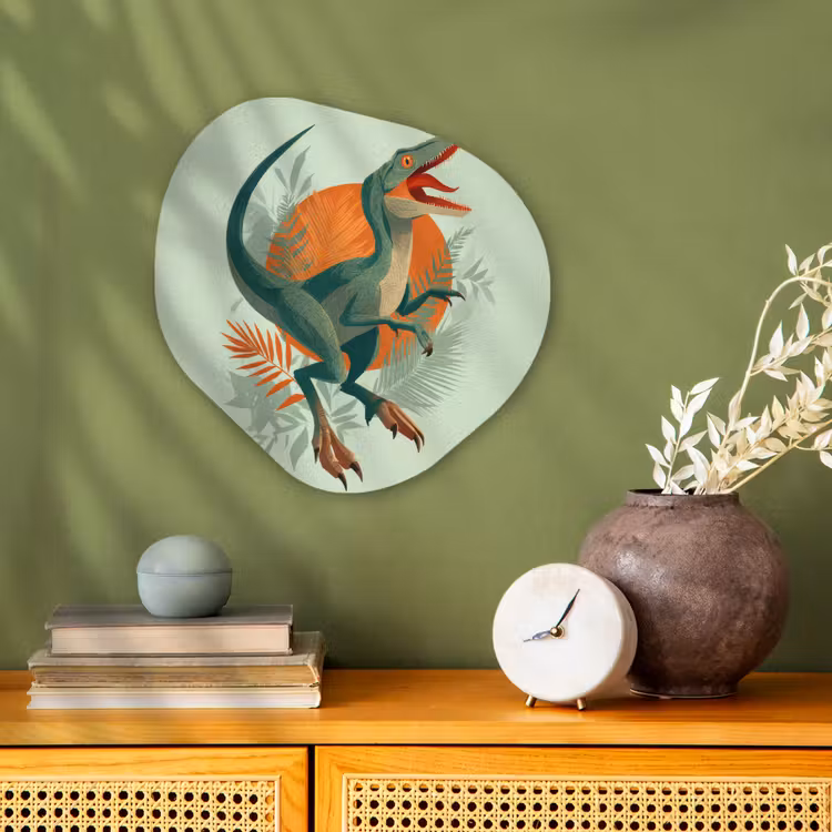Organisch schilderij - Forex - Dino - Bladeren - Grafisch - Groen — 2