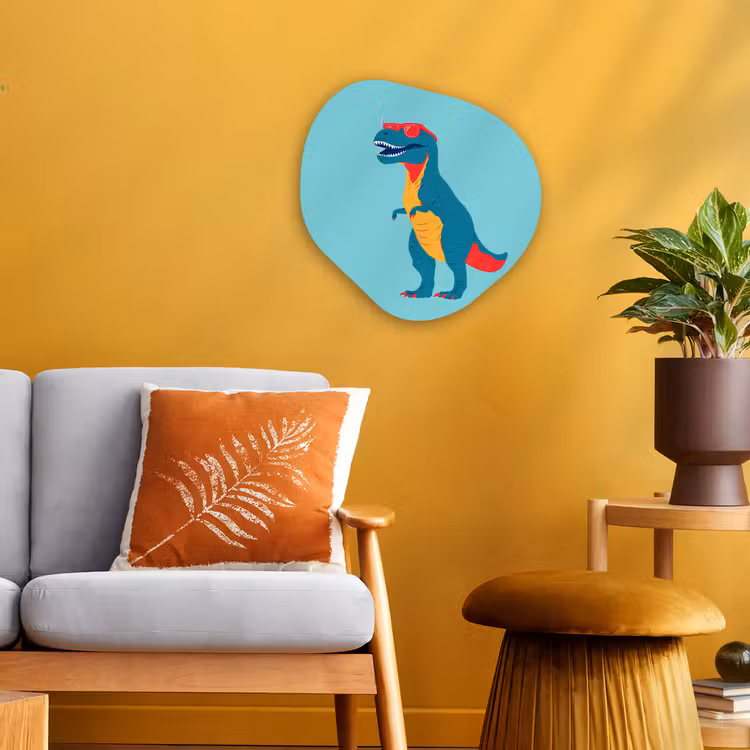 Organisch schilderij - Forex - Dinosaurus - Blauw - Zonnebril — 3