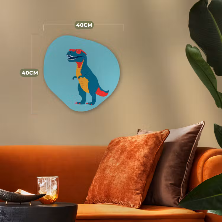 Organisch schilderij - Forex - Dinosaurus - Blauw - Zonnebril — 4