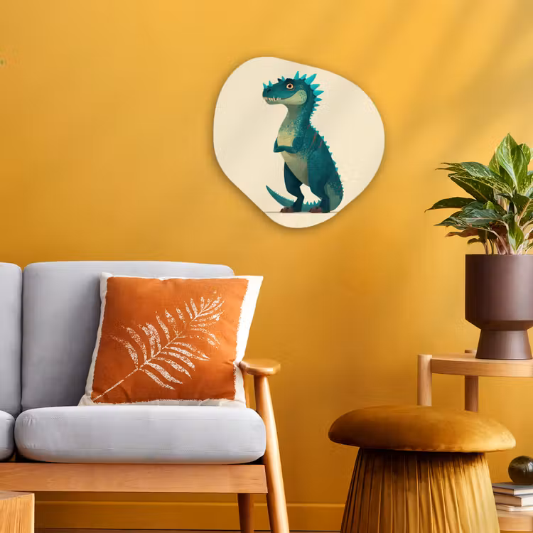 Organisch schilderij - Forex - Dinosaurus - Turquoise - Stekels — 3