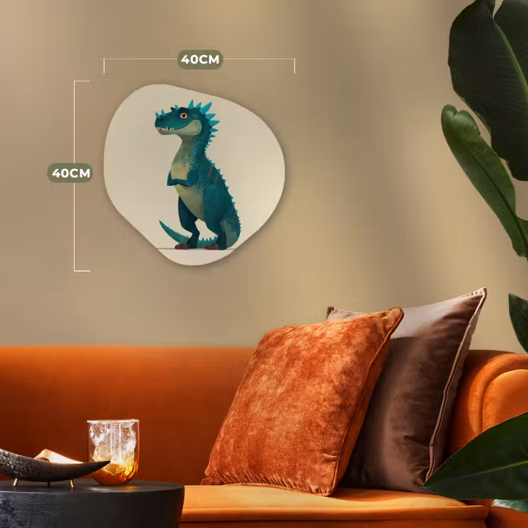 Organisch schilderij - Forex - Dinosaurus - Turquoise - Stekels — 4