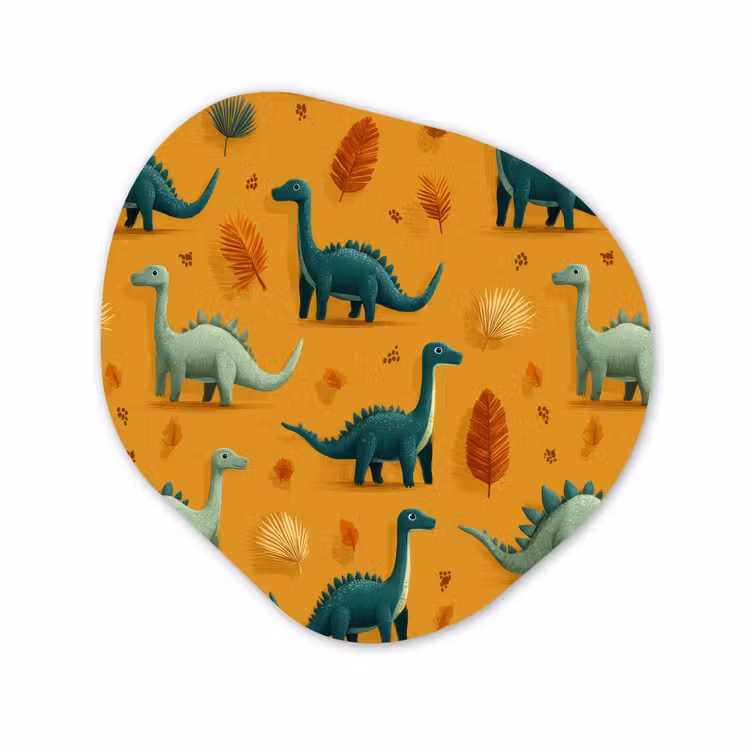 Organisch schilderij - Forex - Dinosaurussen - Stekels - Herfstbladeren - Bruin — 1